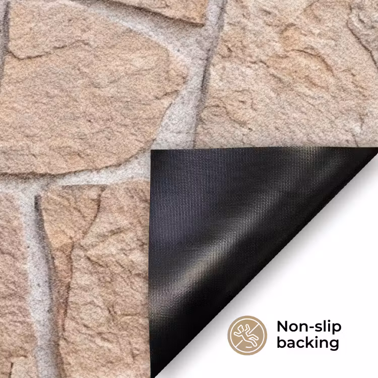 Muur - Steen - Patroon - Rustiek - Beige Deurmat klein -antislip_EN