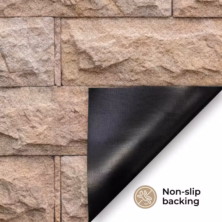 Muur - Steen - Ruw - Textuur - Beige Deurmat klein -antislip_EN
