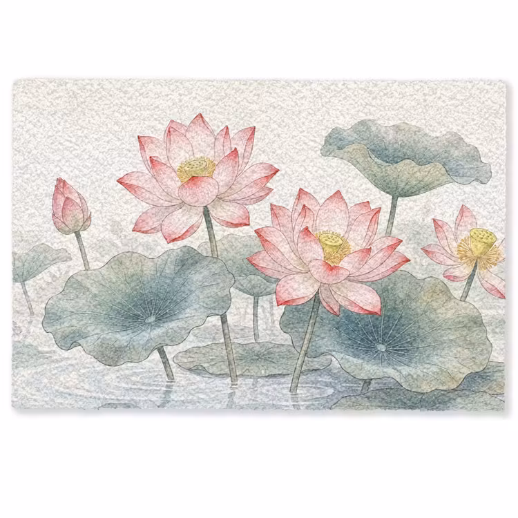 Aquarel - Lotusbloemen - Kleurrijk Deurmat klein -zkaufland3d