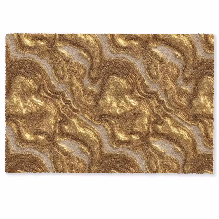 Golven - Organisch - Goud - Crème Deurmat klein 898 -zkaufland3d