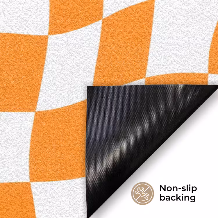 Golvend - Patroon - Oranje Deurmat klein 898 -antislip_EN