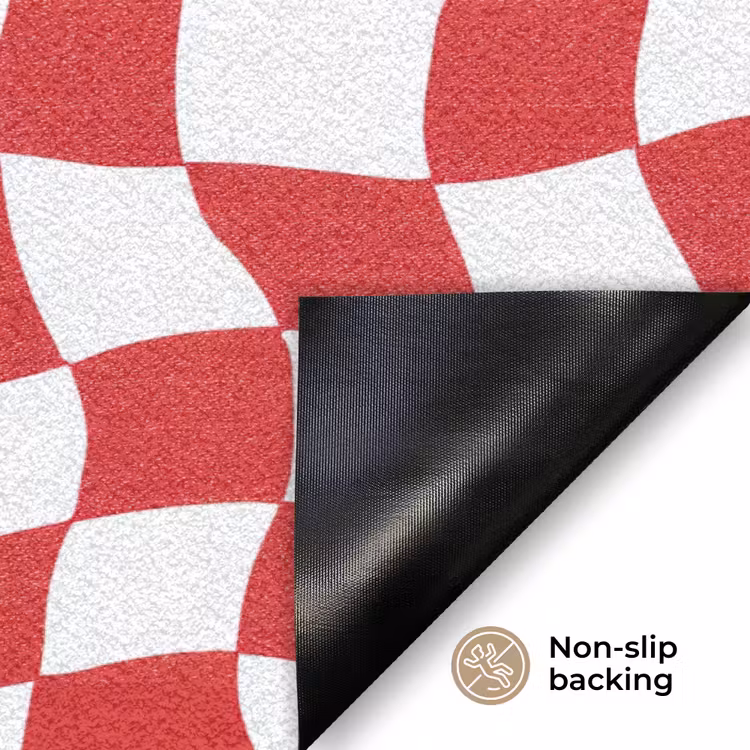 Golvend - Patroon - Rood Deurmat klein 898 -antislip_EN