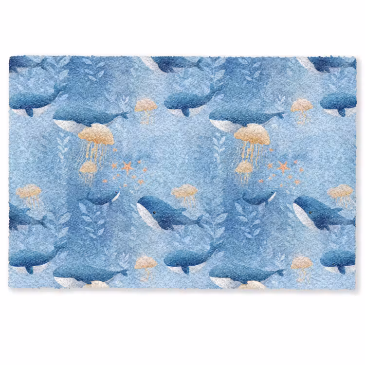 Walvissen - Oceaan - Blauw Deurmat klein 898 -zkaufland3d