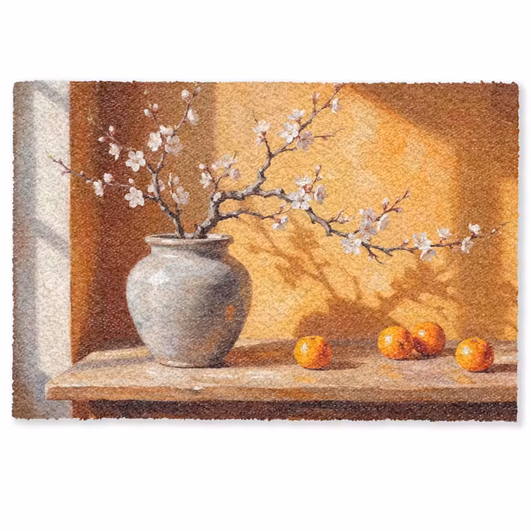 Doormat - White Flowers - Still Life - Witte bloemen - Stilleven Deurmat klein
