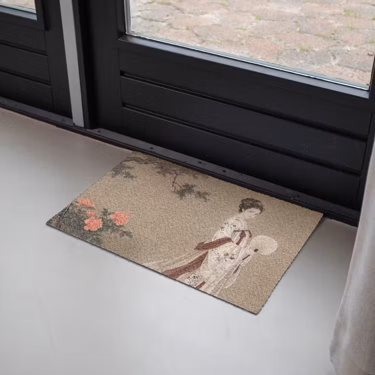 Vrouw - Azië - Kunst - Beige Deurmat klein -sfeer2