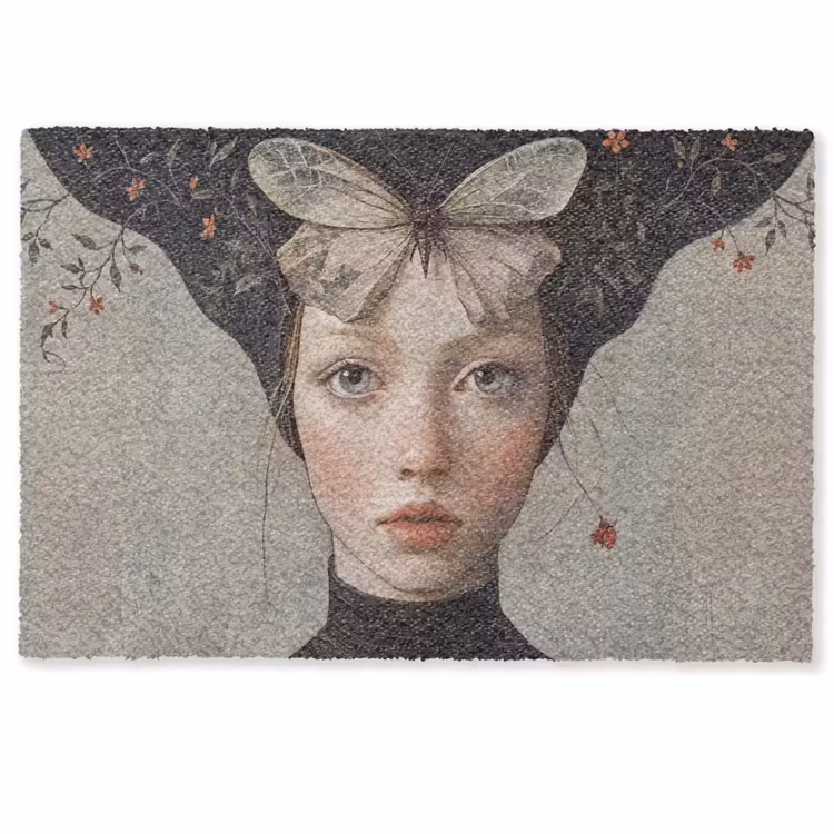 Woman - Butterfly - Art - Classic - Muted Deurmat klein -zkaufland3d
