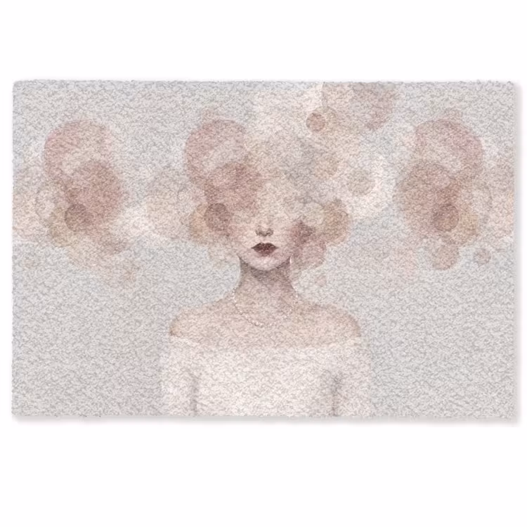 Vrouw - Cirkels - Beige Deurmat klein -zkaufland3d
