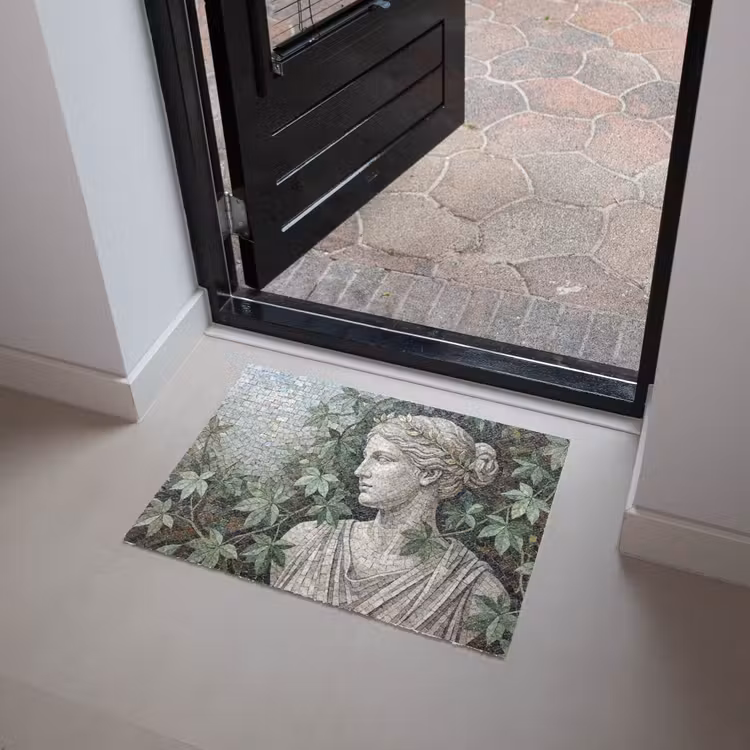 Vrouw - Klassiek - Mozaiëk - Natuur - Groen Deurmat klein -sfeer5