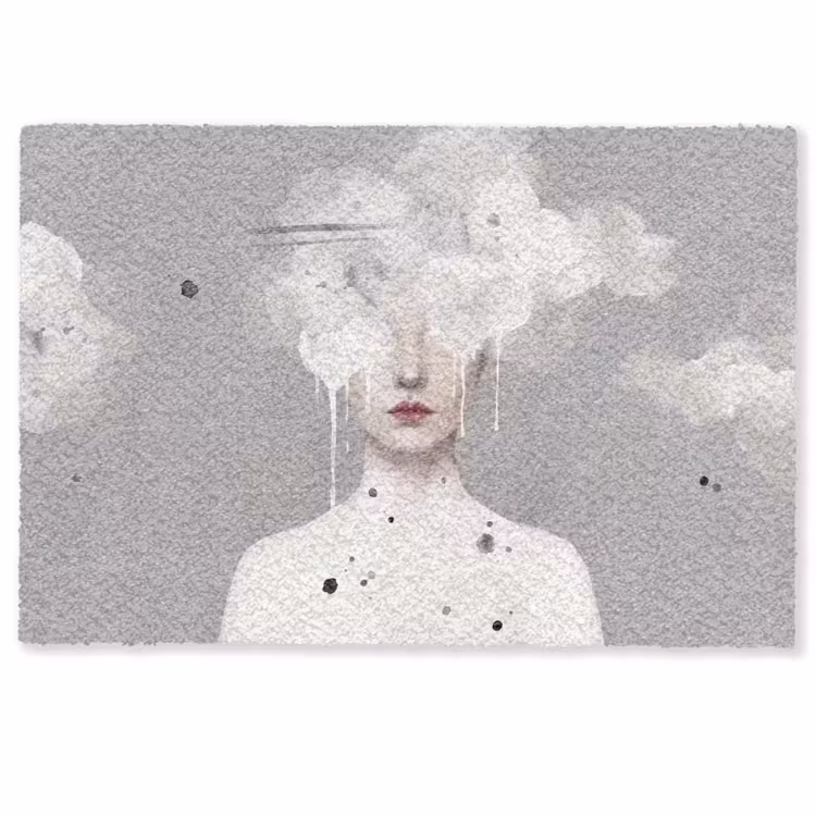 Vrouw - Wolk - Grijs Deurmat klein -zkaufland3d