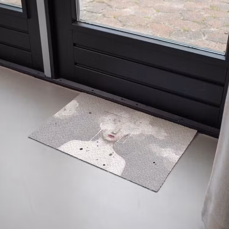 Vrouw - Wolk - Grijs Deurmat klein -sfeer2