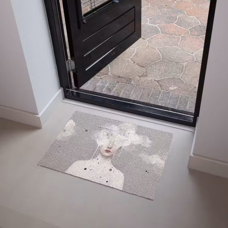 Vrouw - Wolk - Grijs Deurmat klein -sfeer5