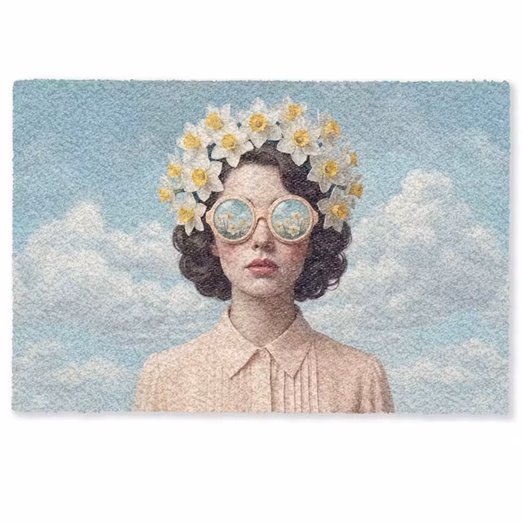 Vrouw - Narcissen - Geel Deurmat klein -zkaufland3d