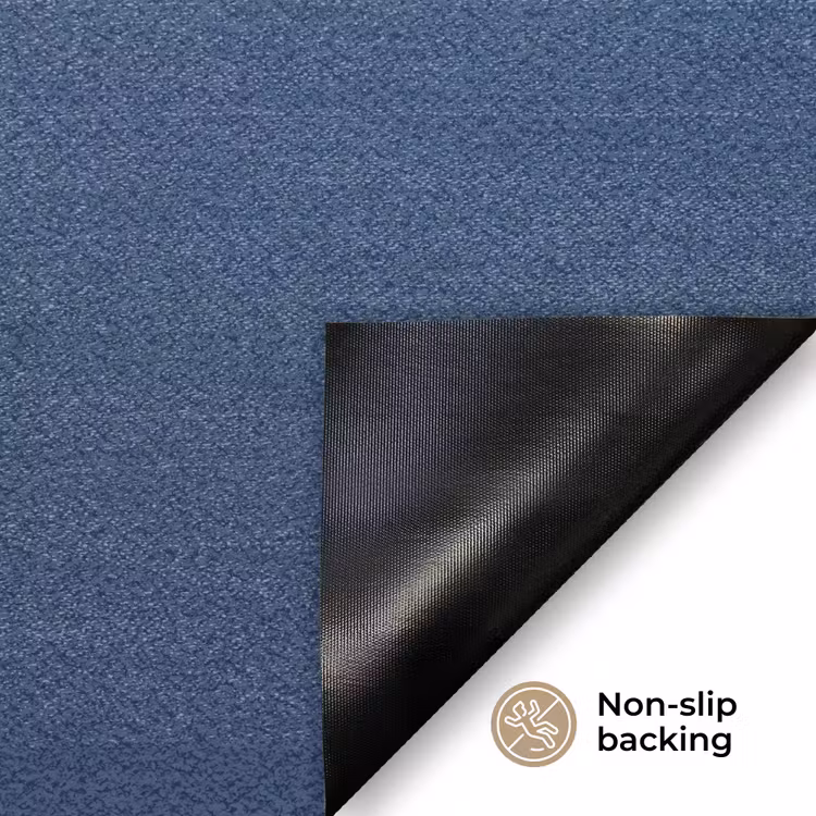 Vrouw - Goudvis - Hoofd - Abstract - Blauw Deurmat klein -antislip_EN