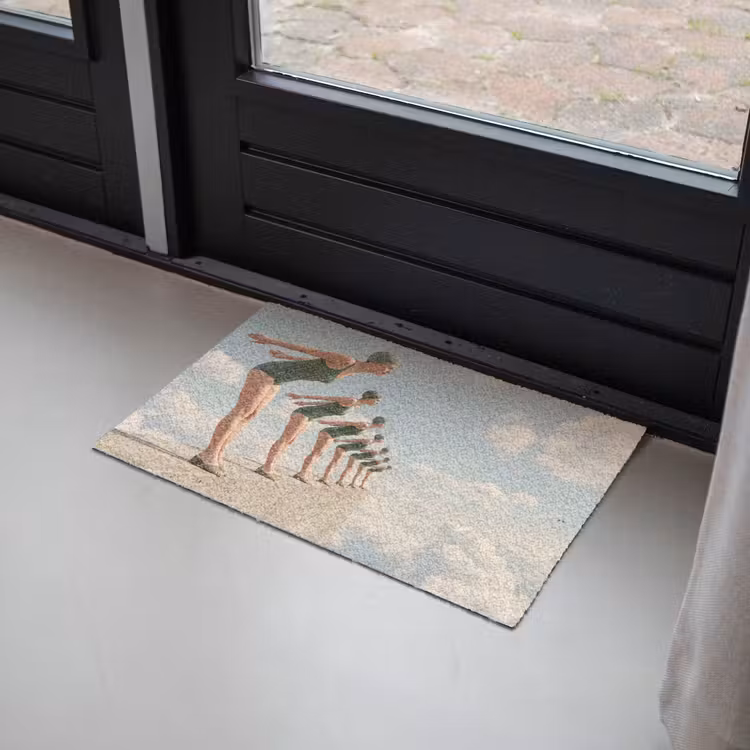 Doormat - Women - Diving Pose - Clouds - Vrouwen - Duikhouding - Wolken Deurmat klein