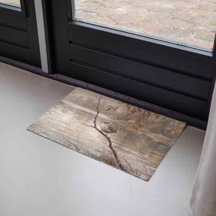 Winterkoninkje - Tak - Rivier - Natuur - Sfeervol Deurmat klein -sfeer2