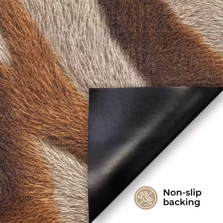 Zebra - Patroon - Bruin Deurmat klein 898 -antislip_EN