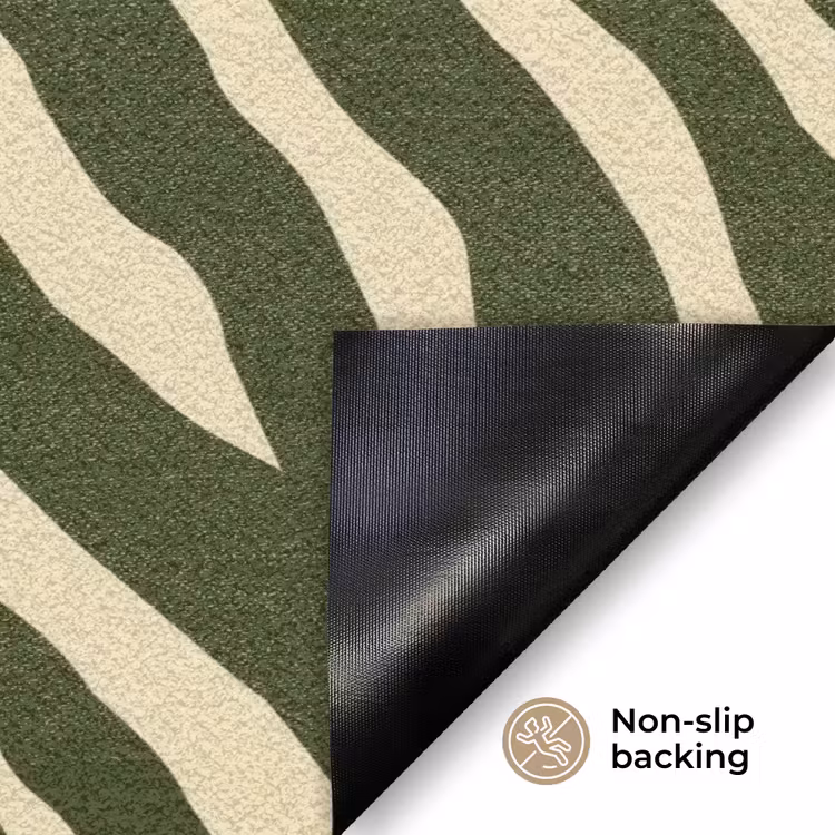 Zebra - Patroon - Groen Deurmat klein 898 -antislip_EN