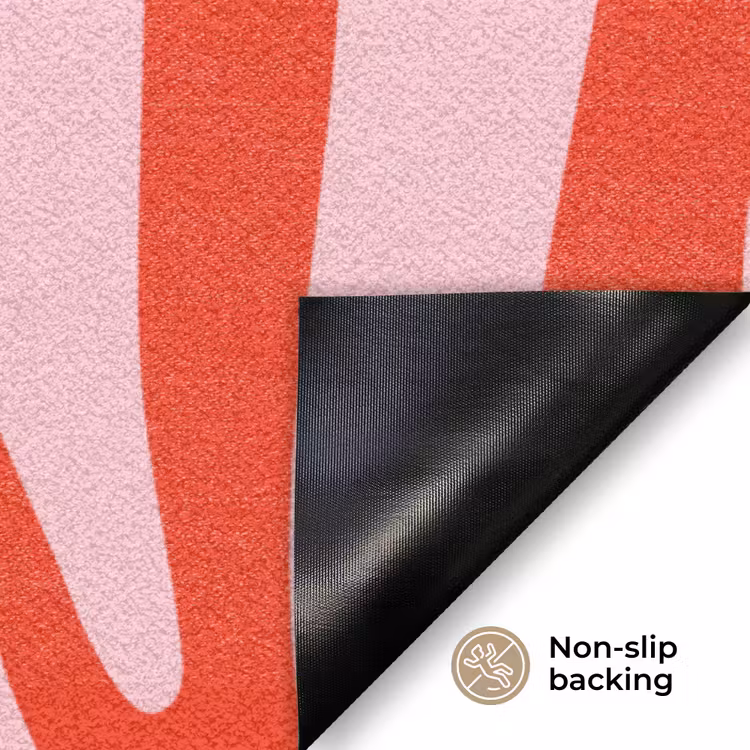Zebraprint - Roze - Rood - Dierenprint Deurmat klein -antislip_EN
