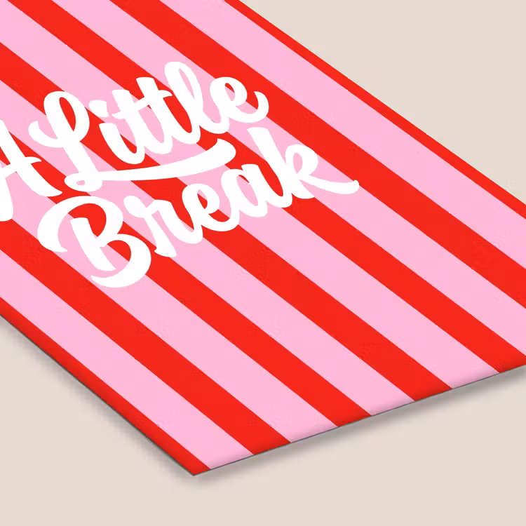 A Little Break - Strepen - Rood - Roze fotolijst zwart zonder passe partout klein -zsfeer6