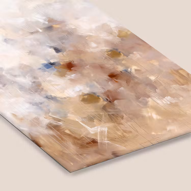 Abstract - Borstelstreken - Modern - Beige - Kunst fotolijst zwart zonder passe partout klein -zsfeer6