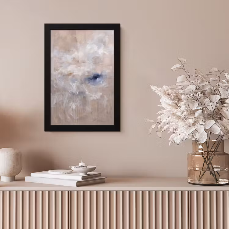 Abstract - Wolken - Sfeer - Modern - Beige fotolijst zwart zonder passe partout klein -sfeer5