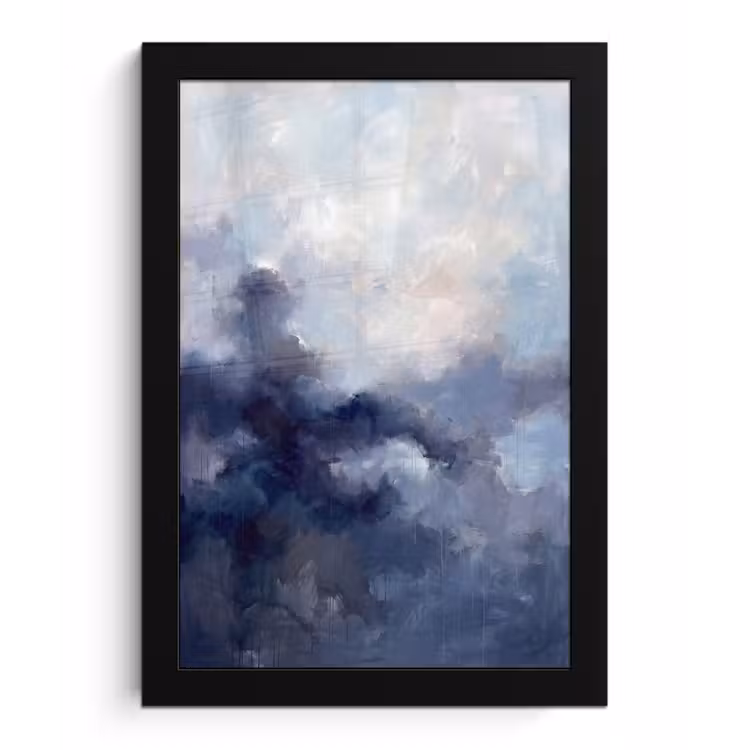 Abstract - Wolken - Modern - Blauw - Kunst fotolijst zwart zonder passe partout klein -3d