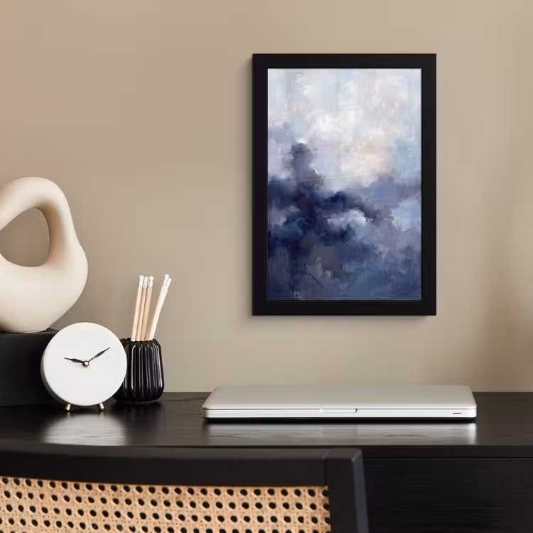 Abstract - Wolken - Modern - Blauw - Kunst fotolijst zwart zonder passe partout klein -sfeer1