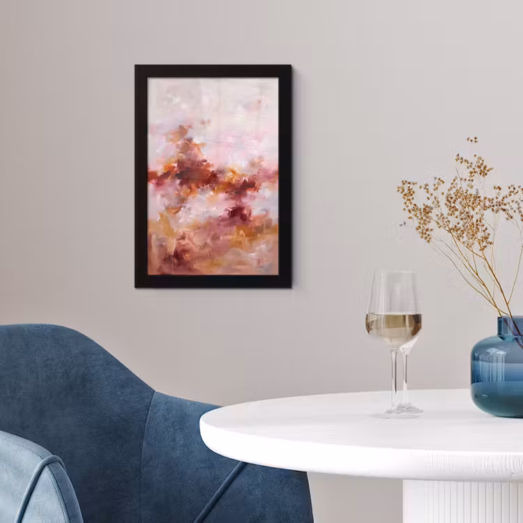 Abstract - Kleurrijk - Kunst - Modern - Roze-Rood fotolijst zwart zonder passe partout klein -sfeer4