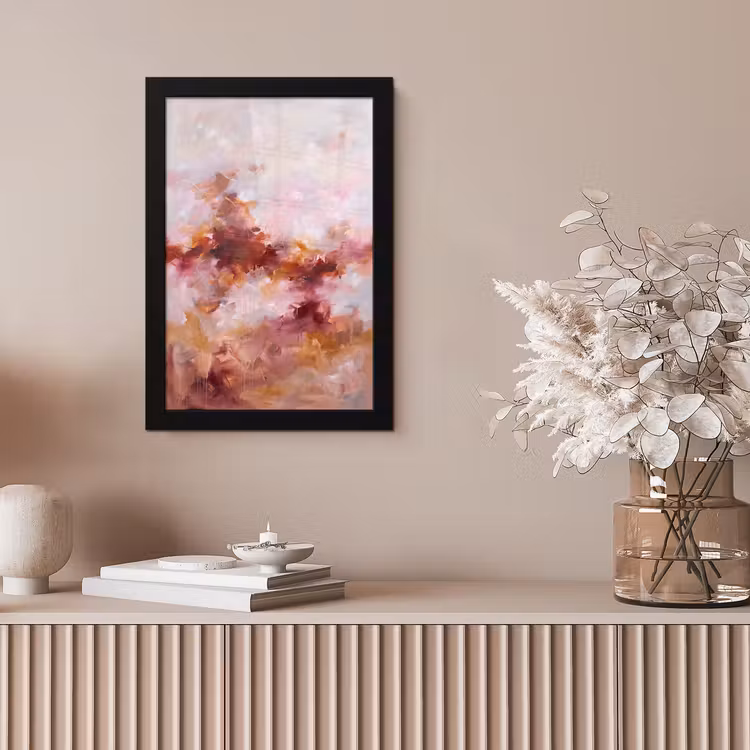 Abstract - Kleurrijk - Kunst - Modern - Roze-Rood fotolijst zwart zonder passe partout klein -sfeer5