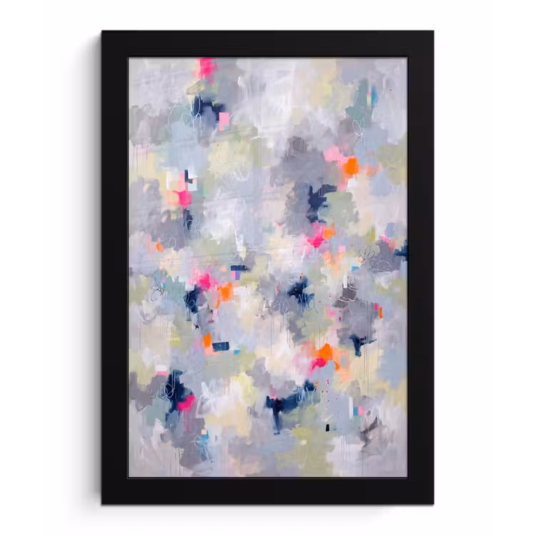 Abstract - Kleurrijk - Modern - Kunst fotolijst zwart zonder passe partout klein -3d