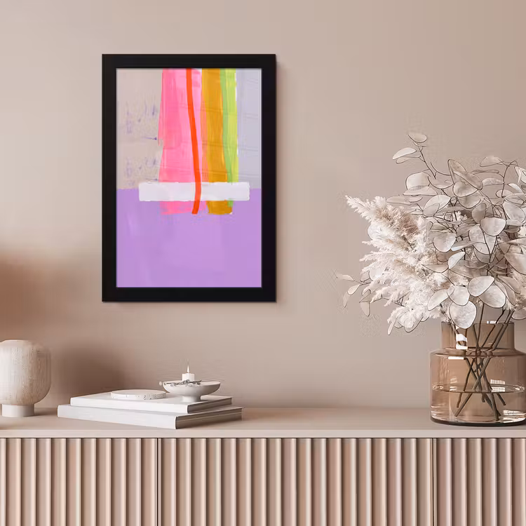 Abstract - Kleurrijk - Vormen - Modern - Kunst fotolijst zwart zonder passe partout klein -sfeer5
