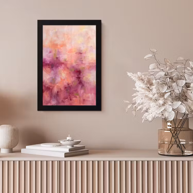 Abstract - Kleuren - Modern - Roze - Paars fotolijst zwart zonder passe partout klein -sfeer5