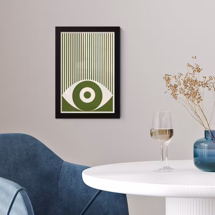 Abstract - Oog - Strepen - Modern - Groen fotolijst zwart zonder passe partout klein -sfeer4