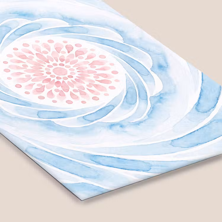 Abstract - Bloemvorm - Aquarel - Roze - Blauw fotolijst zwart zonder passe partout klein -zsfeer6