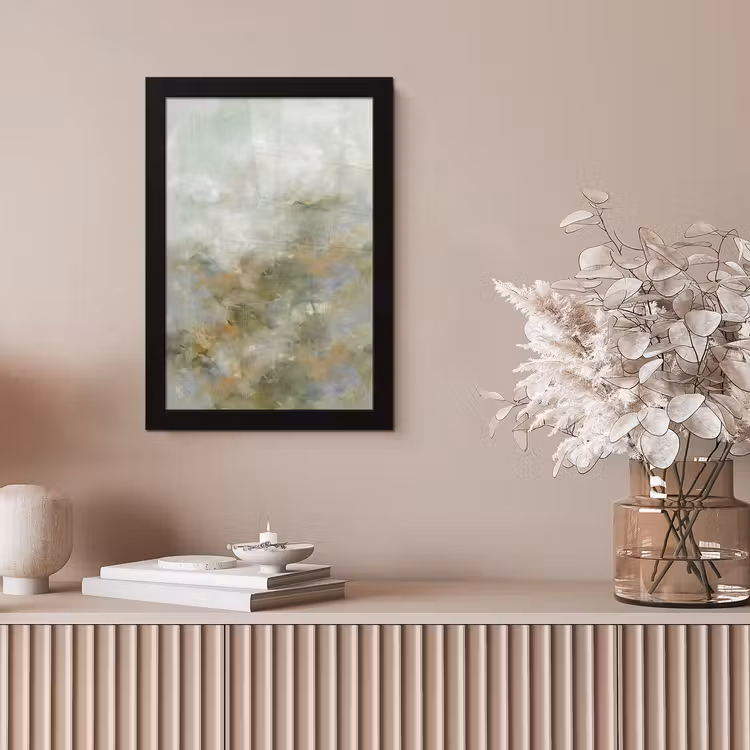 Abstract - Groen - Beige - Modern - Kunst fotolijst zwart zonder passe partout klein -sfeer5