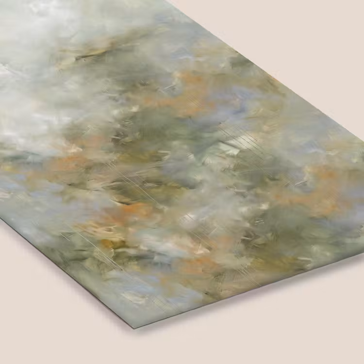 Abstract - Groen - Beige - Modern - Kunst fotolijst zwart zonder passe partout klein -zsfeer6