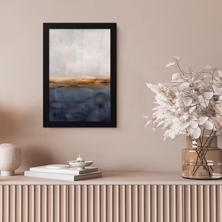 Abstract - Horizon - Water - Modern - Beige fotolijst zwart zonder passe partout klein -sfeer5