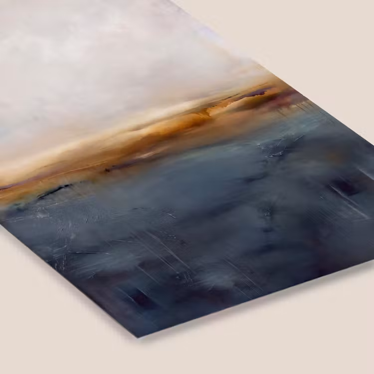 Abstract - Horizon - Water - Modern - Beige fotolijst zwart zonder passe partout klein -zsfeer6
