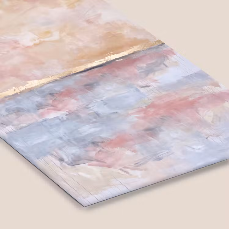 Abstract - Horizontaal - Kunst - Roze - Goud fotolijst zwart zonder passe partout klein -zsfeer6