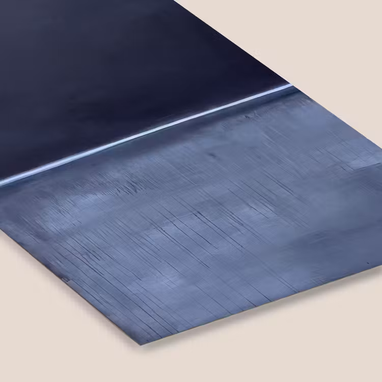 Abstract - Horizontale lijn - Minimalistisch - Donkerblauw - Kunst fotolijst zwart zonder passe partout klein -zsfeer6