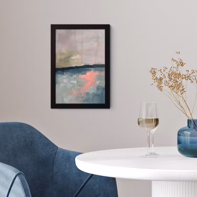 Abstract - Landschap - Kunst - Modern - Groen - Blauw fotolijst zwart zonder passe partout klein -sfeer4
