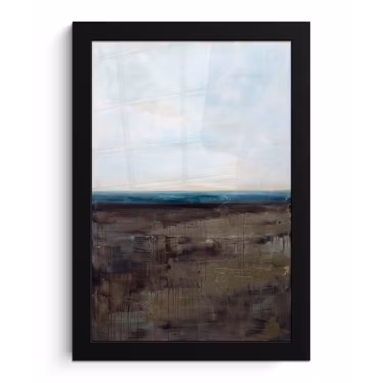Abstract - Landschap - Horizon - Blauw - Modern fotolijst zwart zonder passe partout klein -3d