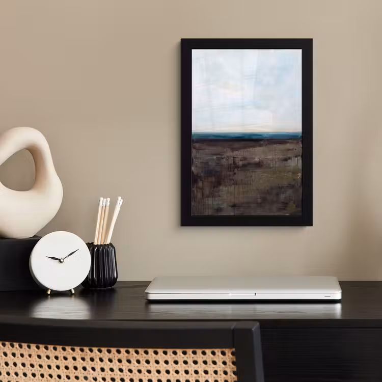 Abstract - Landschap - Horizon - Blauw - Modern fotolijst zwart zonder passe partout klein -sfeer1