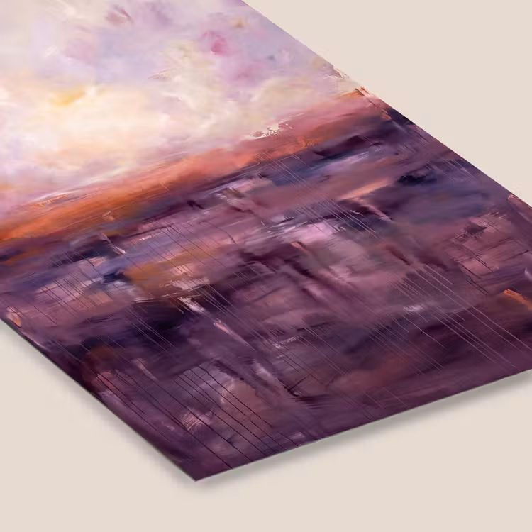 Abstract - Landschap - Modern - Paars - Oranje fotolijst zwart zonder passe partout klein -zsfeer6