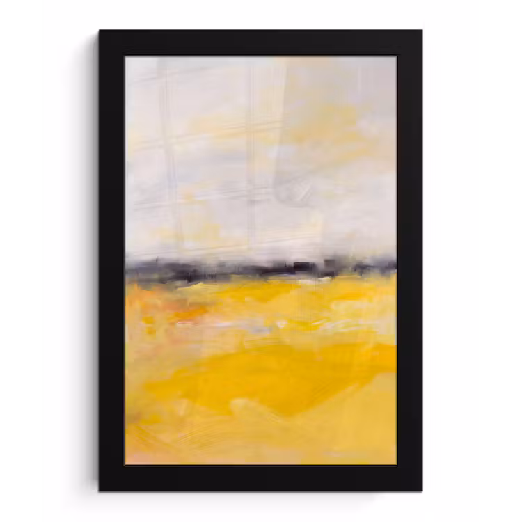 Abstract - Landschap - Modern - Geel fotolijst zwart zonder passe partout klein -3d