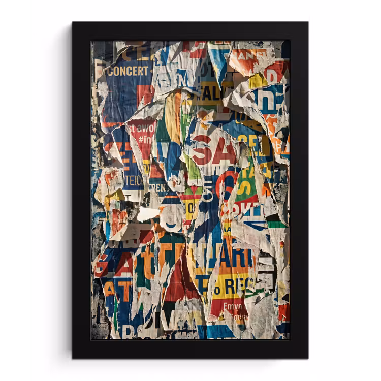 Abstract - Gelaagd papier - Urban - Modern - Kleurrijk fotolijst zwart zonder passe partout klein -3d