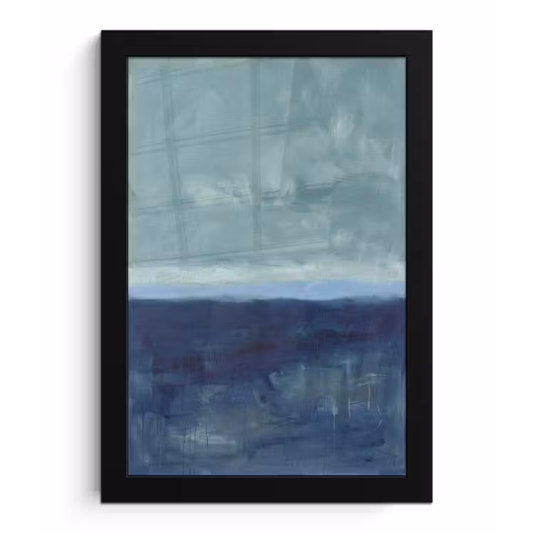 Abstract - Lagen - Rust - Modern - Blauw fotolijst zwart zonder passe partout klein -3d