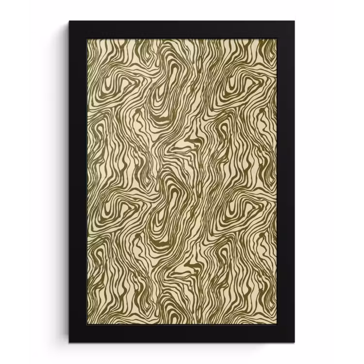 Abstract - Marmer - Groen fotolijst zwart zonder passe partout klein 224 -3d