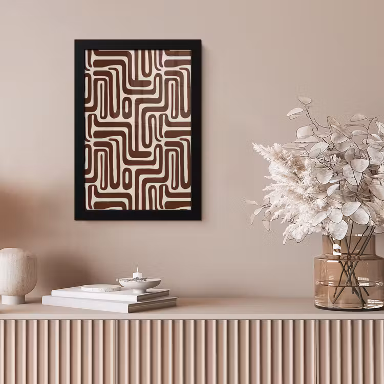 Abstract - Patroon - Bruin fotolijst zwart zonder passe partout klein 224 -sfeer5