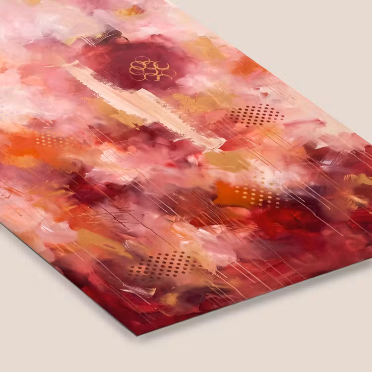 Abstract - Rood - Goud - Modern - Kunst fotolijst zwart zonder passe partout klein -zsfeer6
